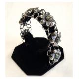 1940s Mexican Sterling Silver Turquoise Bracelet