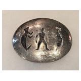 Hopi Silver Belt Buckle Manuel Karen Hoyungawa