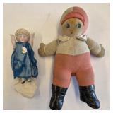 Antique Fabric & German Bisque Dolls AS IS