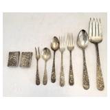 9 Kirk Repousse Sterling Silver Serving Pieces