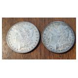 US 1880-S & 1880-O Morgan Silver Dollar Coins