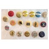 Old Pin Back Buttons Union Pep CB&Q RR Fraternal