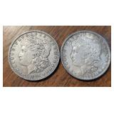 US 1901-O 1902-P Morgan Silver Dollar Coins