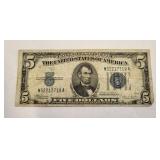 1934 C $5 US Silver Certificate M52217719A