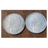 TWO US 1898-P Morgan Silver Dollar Coins
