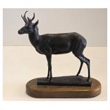 1998 Bronze Antelope Sculpture WY Artist Shippen