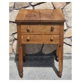 Antique 1800s Two Drawer Cherry? Maple? Stand