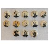 W&H Celluloid Pin Back Buttons US Generals