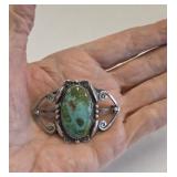 Vintage Navajo Silver & Turquoise Brooch