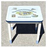 1930s Child Size Enamelware Nursery Rhyme Table