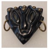 Large 1930s Bakelite Catalin African Mask Brooch