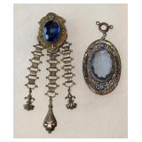 CORO Victorian Revival 4 1/4" Dress Clip & Pendant