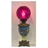 Electrified Antique Kerosene GWTW Lamp AS IS