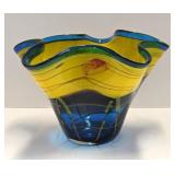 Mid Century Art Glass Bowl 9 1/2" x 14"