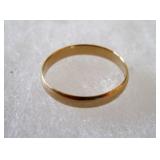 Ladies 14k Gold 3mm Wedding Band Size 6 1/2"
