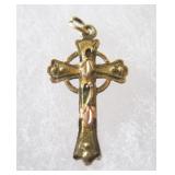 Vintage 10k Black Hills Three Color Gold Cross