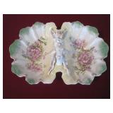 Antique German Lustre 2 Part Handled Serving Dish