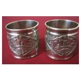 Two Antique Silverplated Napkin Rings