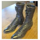 Antique Black High Top Lace Up Shoes