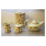 1940s Autumn Leaf Jewel Tea Dishes Aladdin Teapot