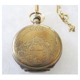 1887 Elgin Pocket Watch GF Case & Chain As Is
