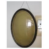 Antique Oval Frame Convex Glass Faux Painted Wood