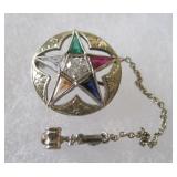 10k Gold & Diamond Eastern Star Pin & Gavel