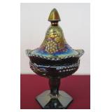 Rare Northwood Carnival Grape & Cable Sweetmeat