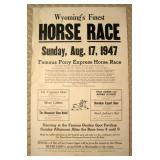1947 Poster Pony Express Horse Race Elk Mt WY