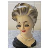 INARCO Lady Head Vase With Pearls