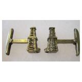 Vintage Sterling Silver Oil Derrick Cufflinks
