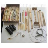 Antique Knitting & Sewing Items Bone Metal Wood