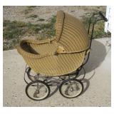 Antique Wicker Doll Size Carriage