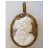 Stunning Large 2" Antique Cameo 20k Gold