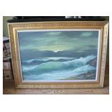 Large 24" x 36" Seascape Oil Painting