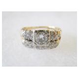 Ladies 14k Yellow & White Gold Wedding Ring Set