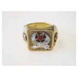 10k Gold Masonic Shriners Ring Size 10 3/4
