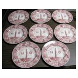 8 Wedgwood Staffordshire 10" Transfer Plates