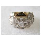 10k Gold 32nd Degree Masonic Ring Diamond 10 1/2