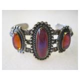 Navajo Style Sterling Silver Cuff Bracelet Stones