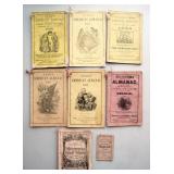 Eight Antique Almanacs 1860s-1890s