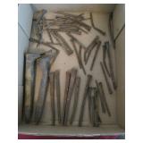 Two Railroad Spikes & Antique Square Head Nails