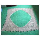 Vintage Hand Crocheted 64" Square Bed Top Accent