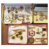 Vintage Jewelry Masonic Cufflinks Tiebars