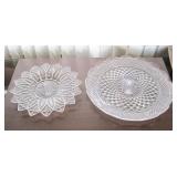 Three Large 1970s Glass Serving Dishes