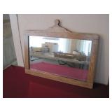 Primitive Oak Beveled Mirror