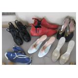 Vintage Ladies Shoes As Is Red Leather Ankle Boots