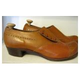 Amazing Pair Antique Mens Leather Button Shoes