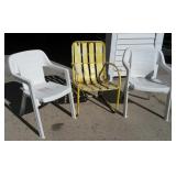 Rusty Old Chairs & Table Step Stool Resin Chairs