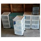 Group of Plastic Storage Chests With Drawers